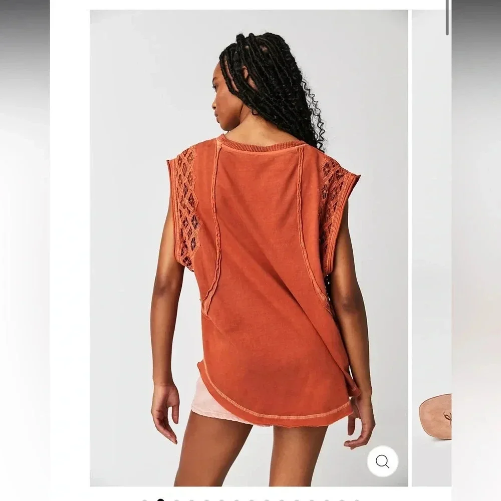 NWOT FREE PEOPLE TABLE FOR TWO TEE TUNIC TOP